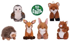 English Woodland Animals Soft Toys Eco Squirrel Rabbit Owl Deer Fox Hedgehog
