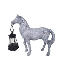 Cute Horse Statue with Solar  Figures for Garden Yard Decoration Art Craft1156