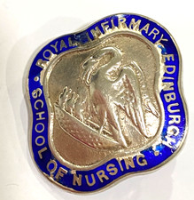 Vintage silver enamel nursing