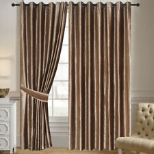 Plain Velvet Curtains Ready made fully Lined Eyelet Ring Top Shiny Heavy weight