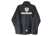 Vintage SCANIA Jacket big logo Size M Racing Sport Black 00s Raincoat