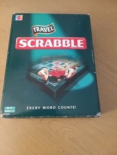 Travel Scrabble Board Game - Mattel - Hard Plastic Case - Complete - 2005