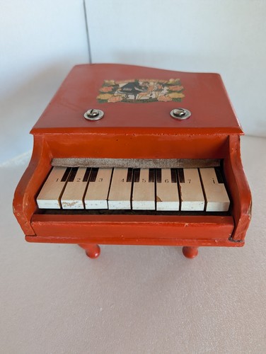 Vintage red wooden toy grand - wooden,