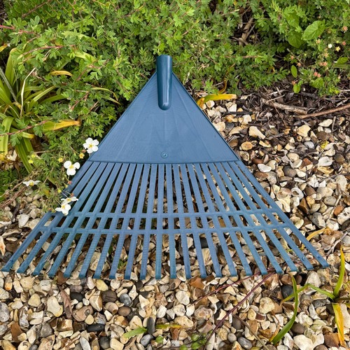 Plastic garden rake for leaves - plastic,