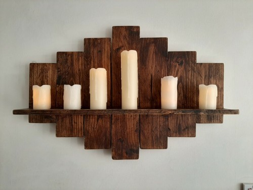 Reclaimed pallet wood shelf - wood,