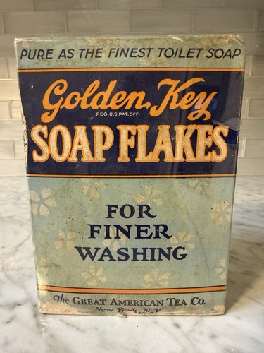 Antique golden key soap flakes - antique,