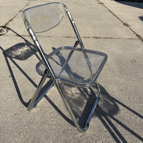 Lucite chrome folding chair - folding,