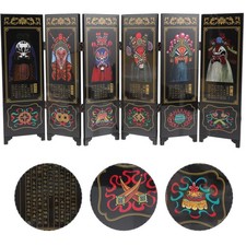 Chinese Style Folding Screen Wooden Panel Screen Mini Room Divider for Desktop