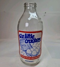 Vintage 80s Unigate Milk Bottle ‘six Little Crackers’ Milkman glass bottle VGC