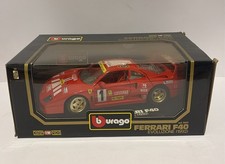 Burago Ferrari F40 No1 Evoluzione 1992 Race car 3042 Red Decals Boxed 1:18 scale