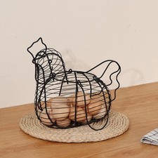 Metal Chicken Egg Basket Rustic Decor Metal Wire Chicken Egg Storage Basket for