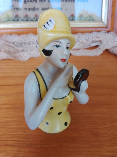 Vintage german porcelain pin - vintage,