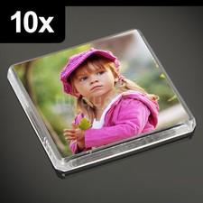 10x Clear Acrylic Blank Fridge Magnets 58 x 58 mm | Square Size Photo