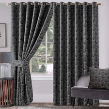 Luxury Modern Jacquard Curtains Ready Made Fully Lined Ring Top & Pencil Pleat