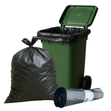 Heavy Duty 240L Black Wheelie Bin Liners – Strong Refuse Sacks Recycled Bags