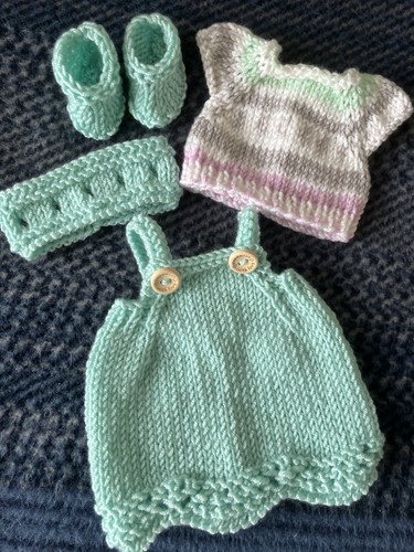 Hand knitted dolls clothes - knitted,
