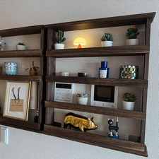 4 Tiers Rustic Wood Spice Rack