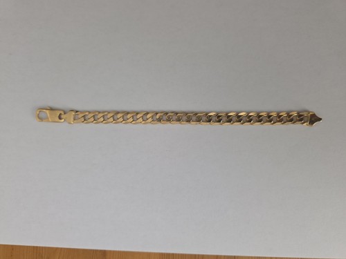 9ct gold curb - bracelet, by