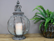 Antique silver globe pumpkin - silver,
