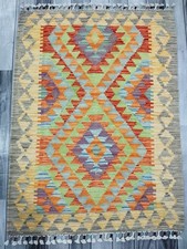 Classic Handmade Afghan/Turkish Kilim Rug, Aztec Wool Area Rug, Size 111x83 CM