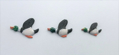 Three hand painted - hand, pewter