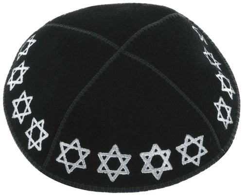 Suede kippah silver foil - suede,