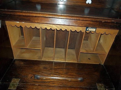 Antique writing bureau dims - antique, bureau.