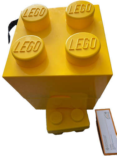 Yellow lego square brick - square, 4