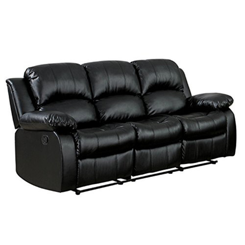 Black three seater sofa - three,
