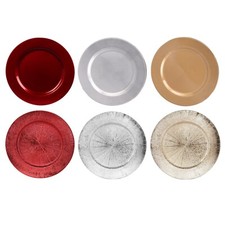 4x Metallic Charger Plates Wedding Party Christmas Dining Table Setting Set 33cm