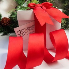 Solid Red Ribbon Christmas Wire Edged Crafts Bows Gift Wrapping Garlands 'Ruby'