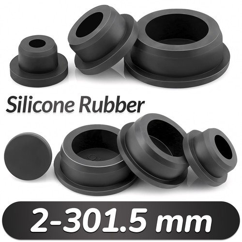 Black round silicone rubber - black,