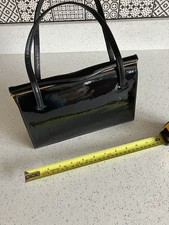 Jane Shilton Vintage Black Patent Leather Hand Bag Excellent Condition