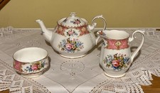 Royal Albert Lady Carlyle Large 2 Pint TEAPOT Milk JUG & SUGAR Bowl SET