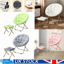 Folding Saucer Foldable Moon Chair Camping Outdoor Soft Padded Seat With Ottoman