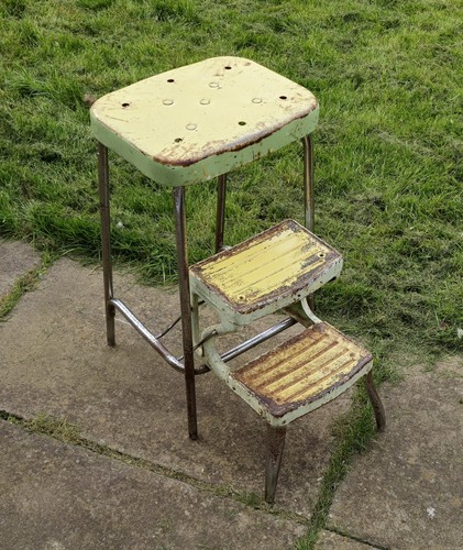 Vintage industrial metal step - industrial,