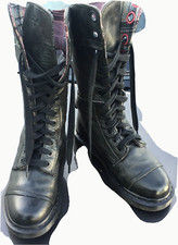 Dr Martens 1914 Triumph dark mirage nappa plaid leather boots UK 4 EU 37
