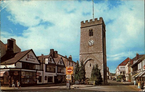 Newton abbot color postcard - newton,