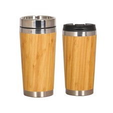 Stainless Steel Liner Tumbler Wooden Insulated Coffee Tea Mug Travel Camping Cup