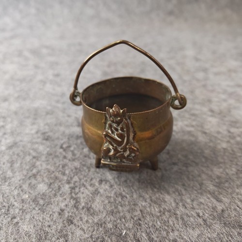Vintage brass cauldron - vintage,