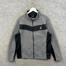 Spyder Jacket Mens Large Grey Ray Fleece Tactical Full Zip Jumper Sweater Top