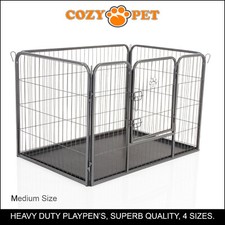 Heavy Duty Cozy Pet Puppy Playpen Run Crate Pen 70cm High Dog Cage - ABS Floor