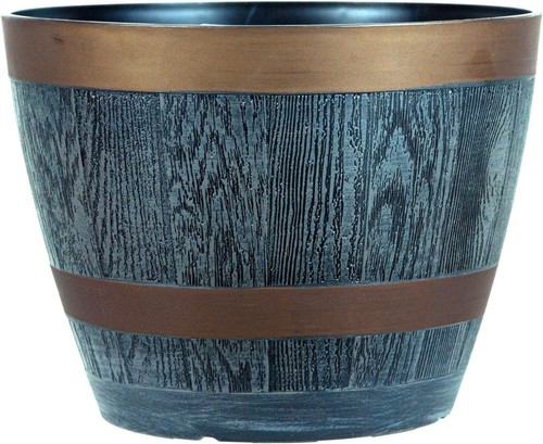 Rustic half barrel - rustic, planter