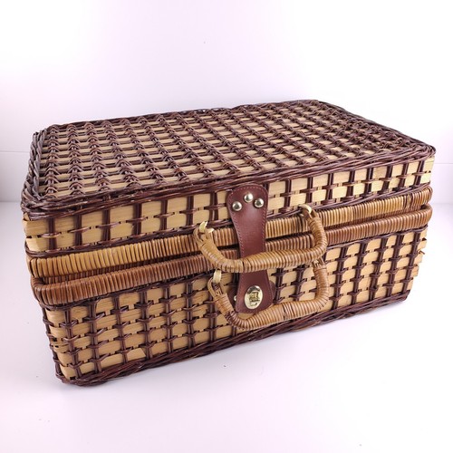 Vintage wicker picnic hamper - vintage,