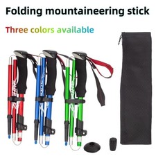 Foldable Hiking Stick Portable Camping Trekking Pole Lightweight Adjustable UK
