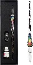 Glass Dip Pen Ink Set - Crystal Calligraphy Writing Gift for Art & Decoration