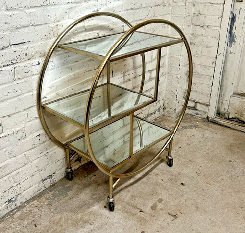 Antique art deco metal glass - deco,