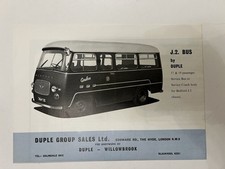 Duple Bedford J2 Bus Brochure • 17/19 Seat Service Coach • 1963 • Original Rare