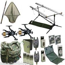 Full Complete Carp Fishing Starter set up 2 Rods Reels Bag Alarms Holdall Tackle