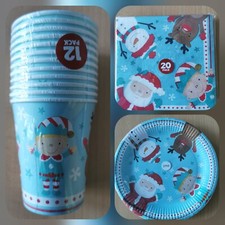 Christmas Plates Cups Napkins